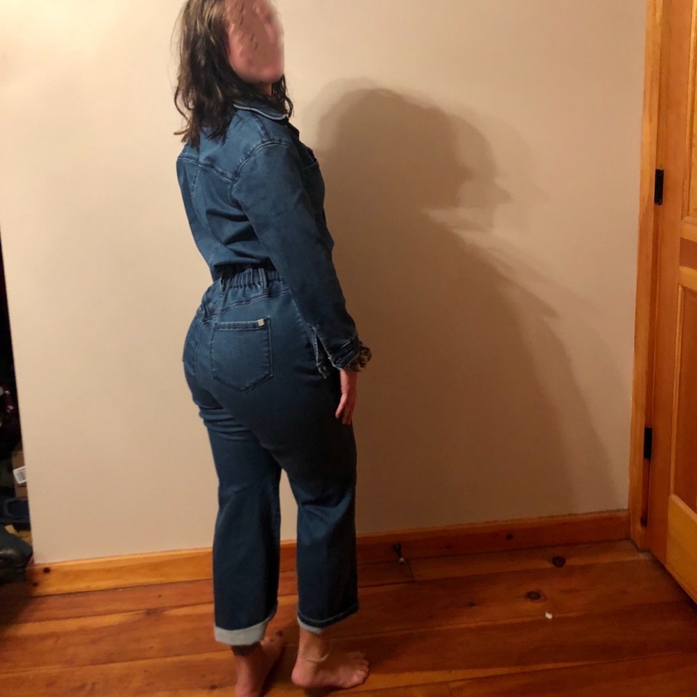 Stretchy denim jumpsuit